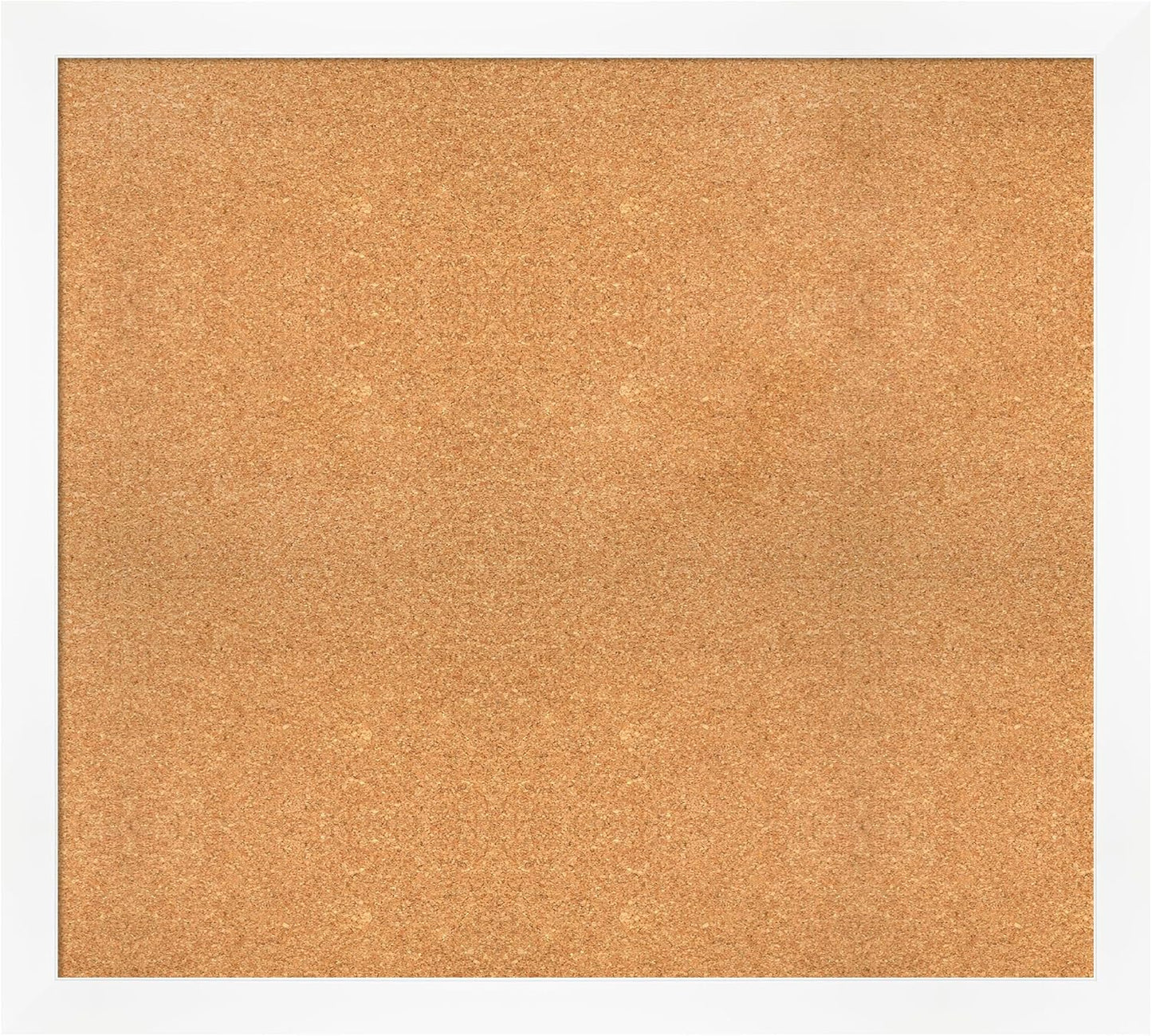 Amanti Art Natural Cork Board for Wall, 35x39 Vision Board with White Frame, X-Large Corkboard Office Decor for Home Organization, Modern Corkboard Pinboard to Display Items for Home Organization in