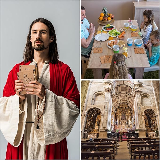 INSADA 10 Sets of Christian Spiral Notebooks Bulk Prayer Journals with Pens Small Notepad (5.43”x4.33”) - Easter Gifts for Church Members, Bible Study Groups & Church Families