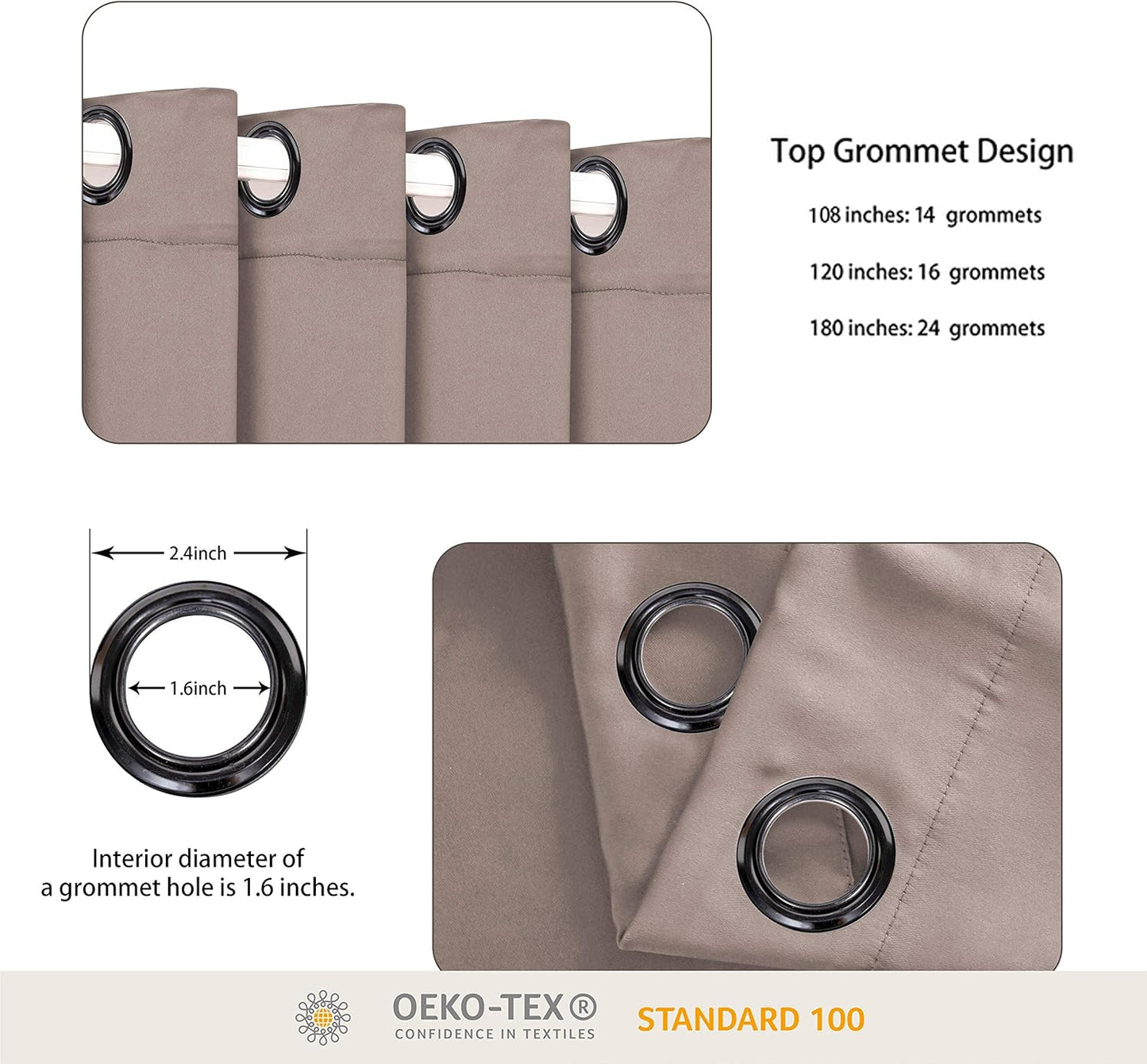 BONZER Room Divider Curtain Total Privacy Wall Noise Reducing Extra Wide Blackout Curtains for Patio Sliding Glass Door, 108L x 108W Inch (9L x 9W ft), 1 Panel, Khaki