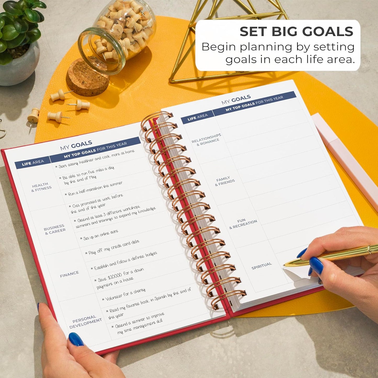 Clever Fox Planner 2nd Edition Spiral – Colorful Weekly & Monthly Goal Planner, Time Management & Productivity Organizer, Undated (Red)