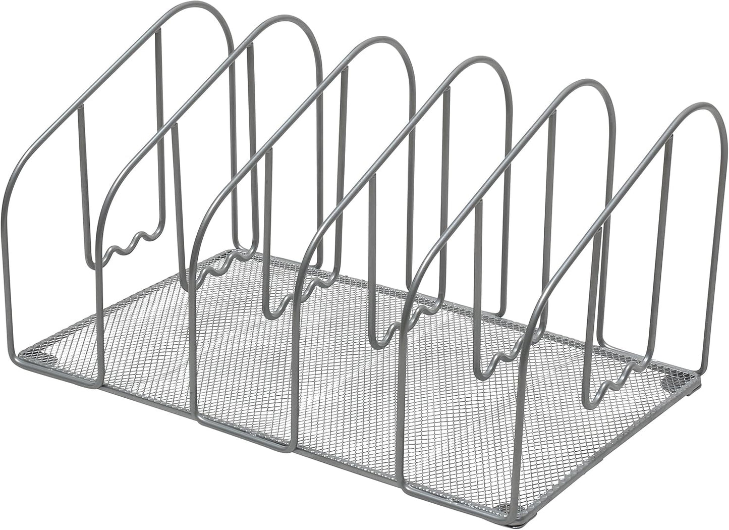 Deco Brothers File Sorter Organizer for Desk, 5 Sections, Silver