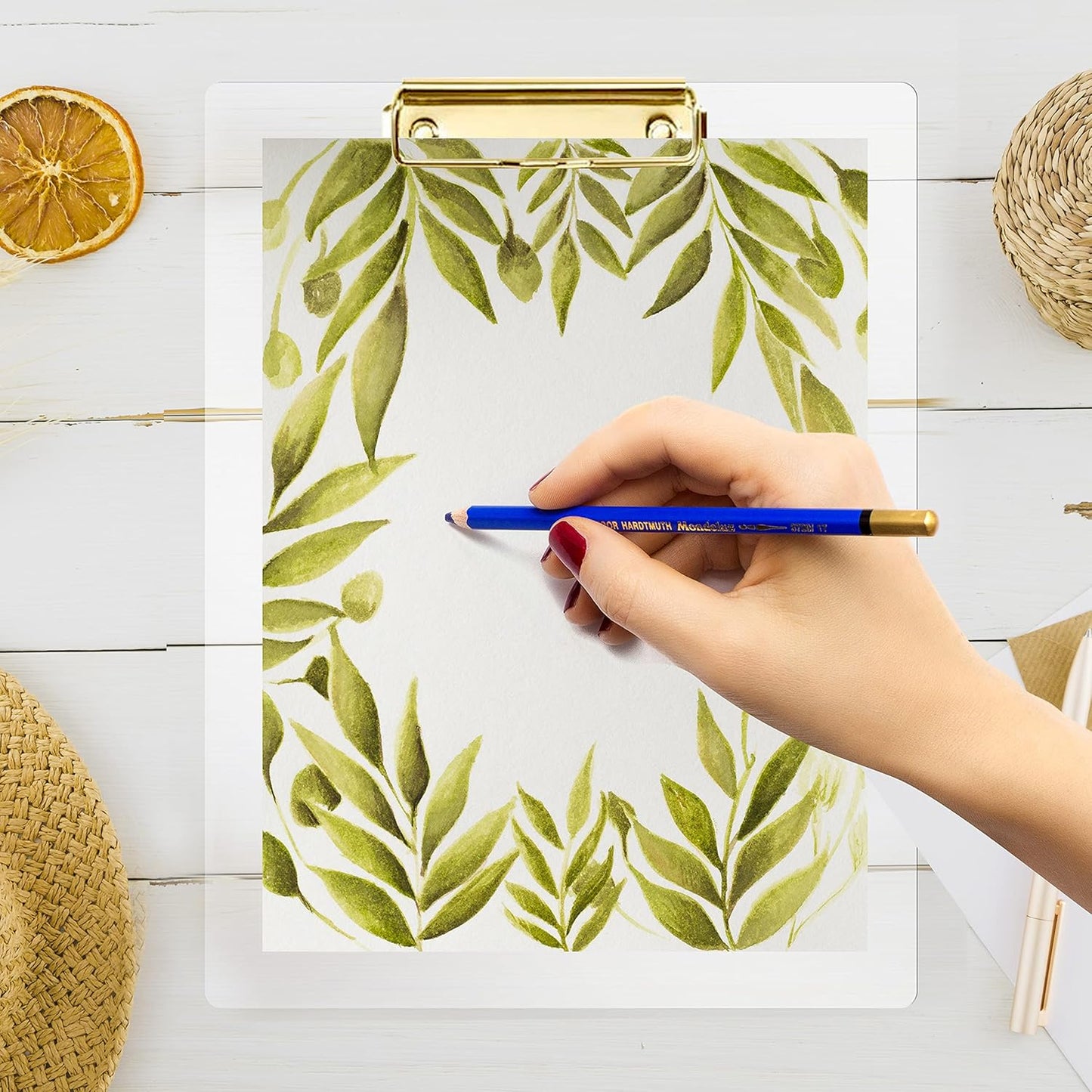 Performore Clear Acrylic Clipboard Set 2-Pack Thick Plastic Writing Boards with Gold Metal Clip 12x9 Heavy-Duty Transparent Clipboards for Office, School, Events & Presentations