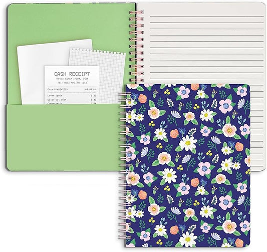 Sweetzer & Orange S&O Cute Spiral Notebooks - College Ruled Spiral Notebook with Pockets - Hardcover Notebook for Women - Cute Notebooks for School & Journal - 80 Double-Sided Pages, 6.25" x 8.25”