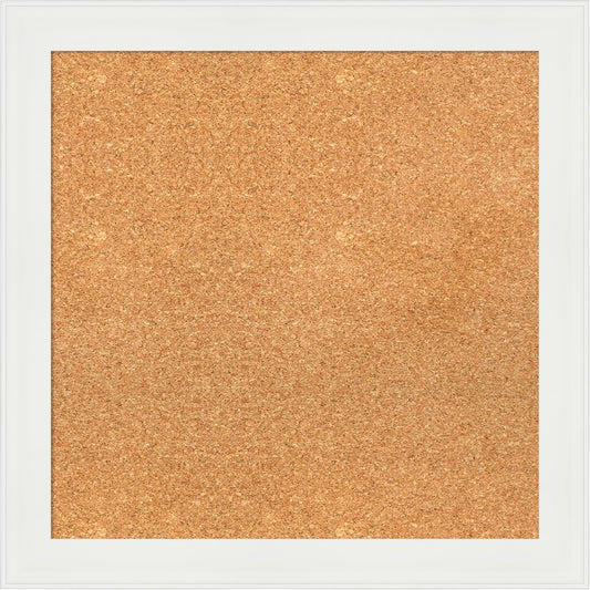 Amanti Art Natural Cork Board for Wall, 23x23 Vision Board with White Frame, Medium Corkboard Office Decor for Home Organization, Casual Corkboard Pinboard to Display Items for Home Organization in