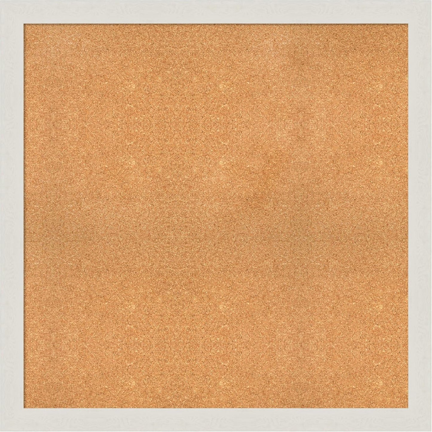 Amanti Art Natural Cork Board for Wall, 37x37 Vision Board with White Frame, Oversize Corkboard Office Decor for Home Organization, Country Rustic Corkboard Pinboard to Display Items for Home