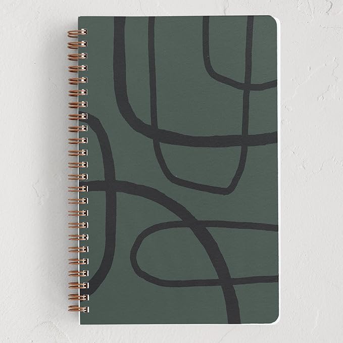 Minted Find Your Own Way Notebook, Writing Journal for Notes & Journaling, Durable Acrylic Free Cover, Abstract Modern Art Design, Spiral Bound Journal Notebook with 80 Lined Pages, 5.5" x 8.5"
