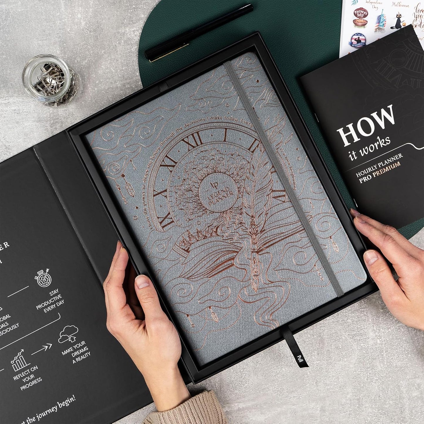 Legend Planner PRO Premium Large Undated Weekly, Monthly & Budget Planner with Habit Tracker Life Organizer for Time & Task Management, Goal Setting & Productivity A4 Size (Mystic Grey, New Cover)