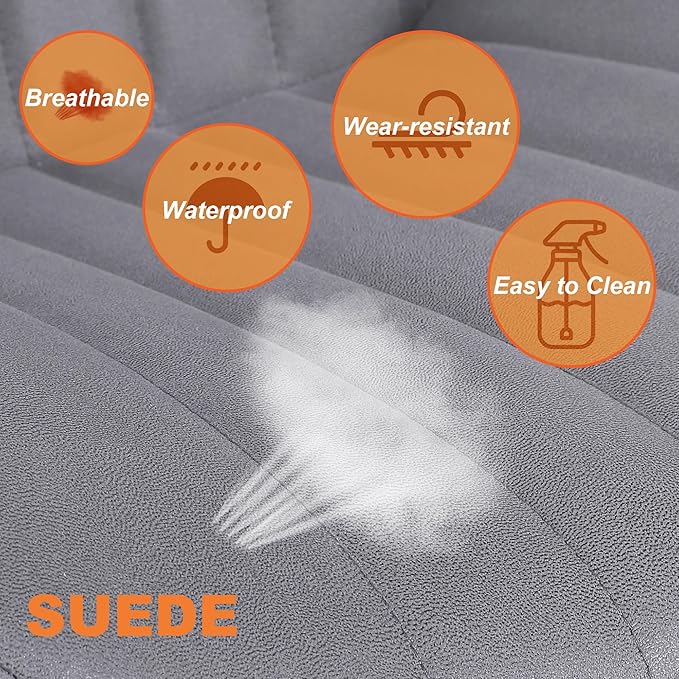 Bar Stools Set of 1, Swivel Counter Height Barstools with Back, Adjustable PU Leather Bar Chairs, Modern Armless Kitchen Island Stool, Dark Grey