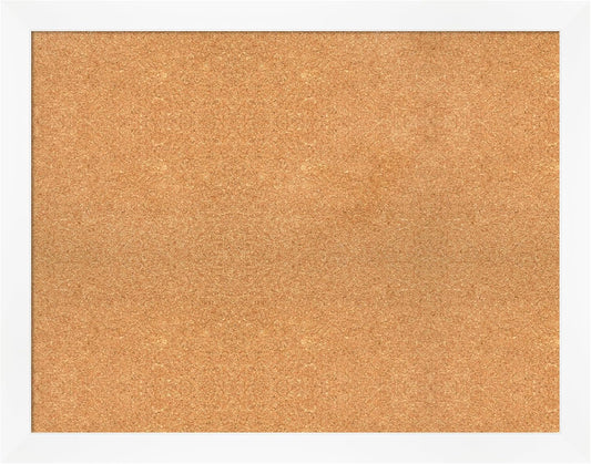Amanti Art Natural Cork Board for Wall, 29x37 Vision Board with White Frame, Large Corkboard Office Decor for Home Organization, Modern Corkboard Pinboard to Display Items for Home Organization in