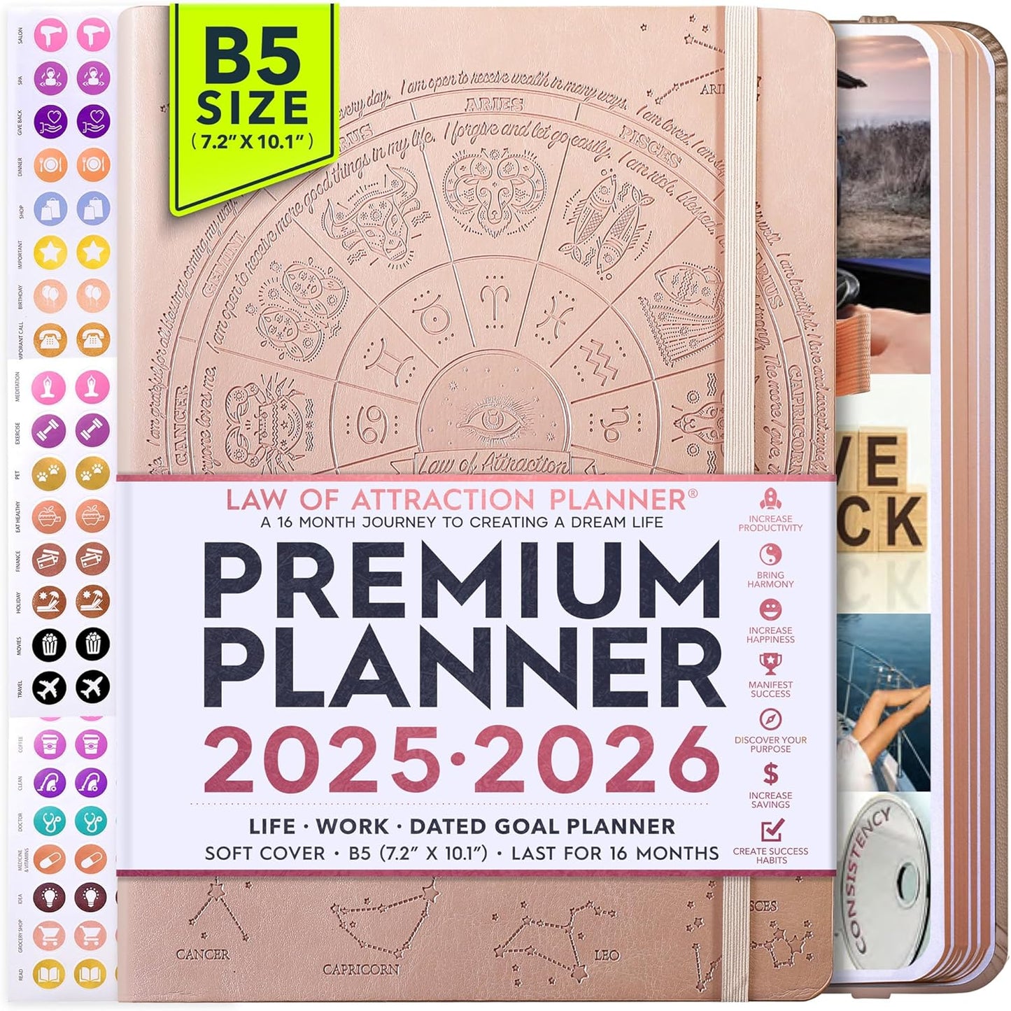 2025-2026 Planner Weekly and Monthly | 16-Month Life Planner to Increase Focus & Productivity | Reduce Overwhelm & Achieve Your Biggest Goals | Include Gift Box & Stickers | Sep 2025-Dec 2026