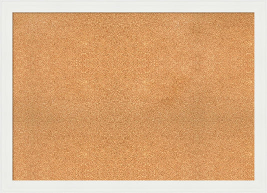 Amanti Art Natural Cork Board for Wall, 31x43 Vision Board with White Frame, X-Large Corkboard Office Decor for Home Organization, Casual Corkboard Pinboard to Display Items for Home Organization in