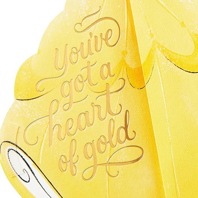 Hallmark Paper Wonder Disney Princess Pop Up Birthday Card (Beauty and the Beast, Honeycomb Belle) for Birthdays, Encouragement, All Occasions
