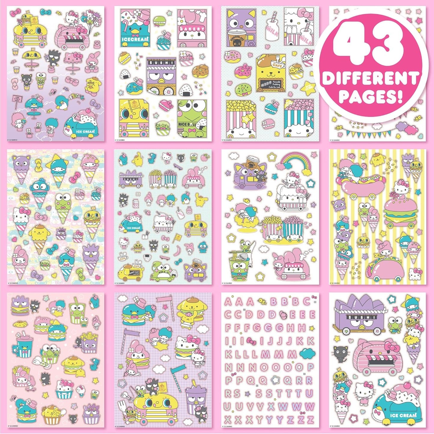Sanrio Hello Kitty and Friends 1500+ Super Cute Kawaii Stickers, Hello Kitty Chococat My Melody Keroppi Badtz-Maru Pompompurin, Cute Gifts for Kids Teens Girls Adults