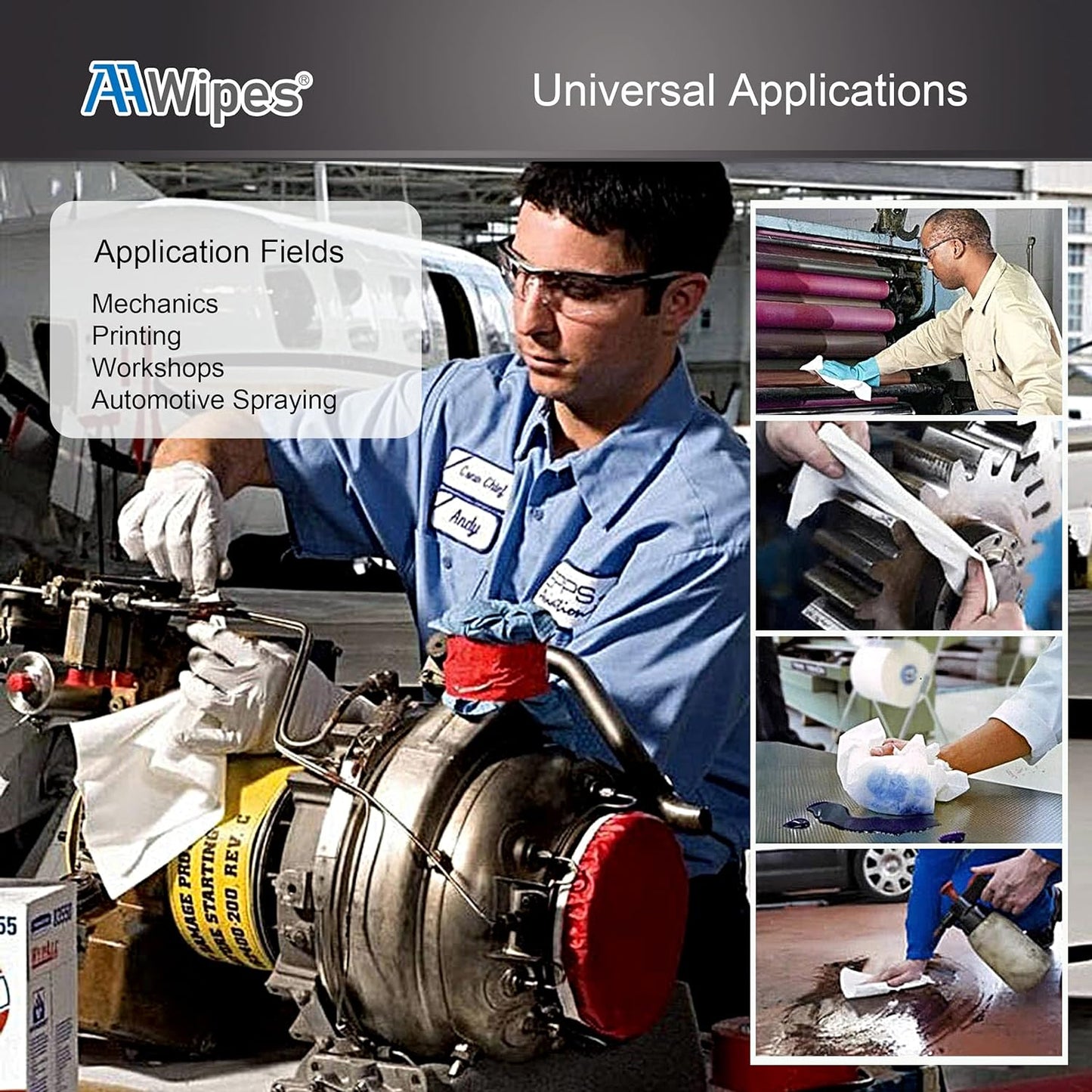 AAwipes Cleanroom Wipes Nonwoven Wipes Cellulose/Polyester Blend (Grade A, 68 Gram, Bag of 300 Pcs) 9" x 9"for Lab, Electronics, Pharmaceutical, Printing and Semiconductor Industries (NW06809)