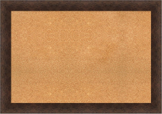 Amanti Art Natural Cork Board for Wall, 29x41 Vision Board with Brown Wood Frame, Large Corkboard Office Decor for Home Organization, Casual Corkboard Pinboard to display items for home organization