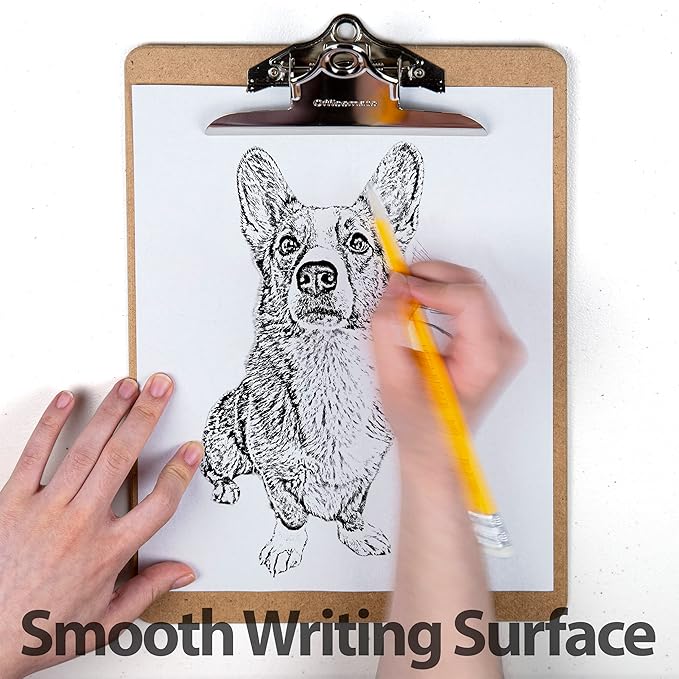 Officemate Recycled Wood Clipboard, Letter Size, 9" x 12.5" with 6" Clip, 3 Pack (83133),Brown