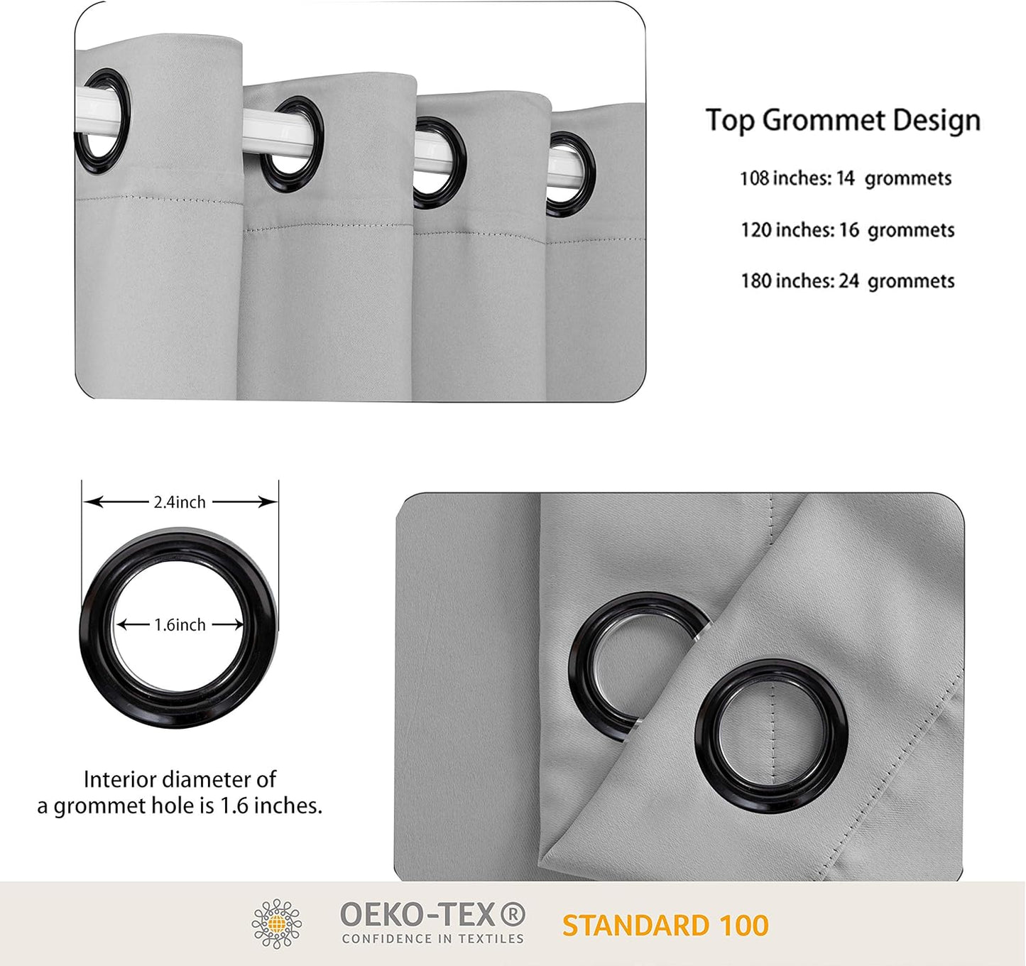 BONZER Room Divider Curtain Total Privacy Wall Extra Wide Grommet Room Darkening Curtains for Patio Sliding Glass Door, 108L x 108W Inch (9L x 9W ft), 1 Panel, Silver