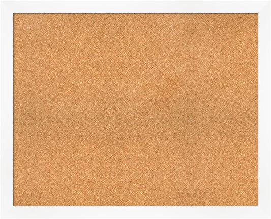 Amanti Art Natural Cork Board for Wall, 33x41 Vision Board with White Frame, X-Large Corkboard Office Decor for Home Organization, Modern Corkboard Pinboard to Display Items for Home Organization in
