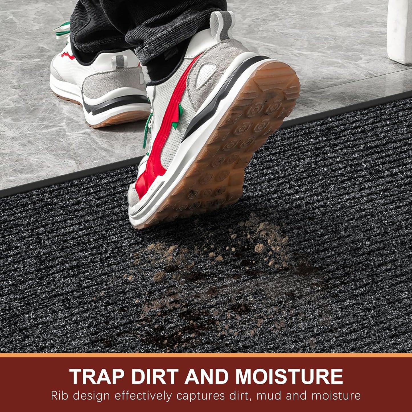 Vicwe Indoor Outdoor Door Mat, 3'x6' Heavy Duty Front Door Mat, Non-Slip Washable Doormats Entrance Mats, Dirt Resistant and Absorbent Doormat, Commercial Outdoor Entrance Floor Mat for Home Office