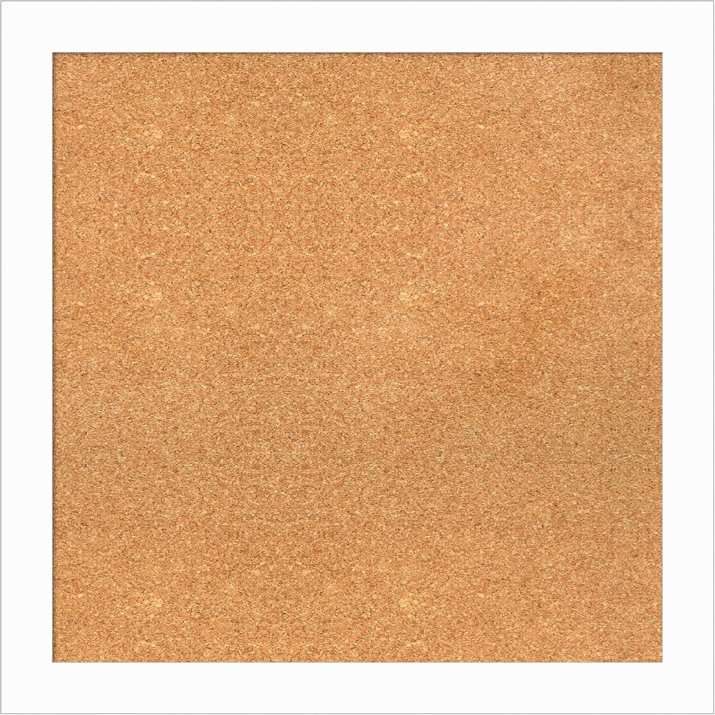 Amanti Art Natural Cork Board for Wall, 27x27 Vision Board with White Frame, Medium Corkboard Office Decor for Home Organization, Casual Corkboard Pinboard to Display Items for Home Organization in