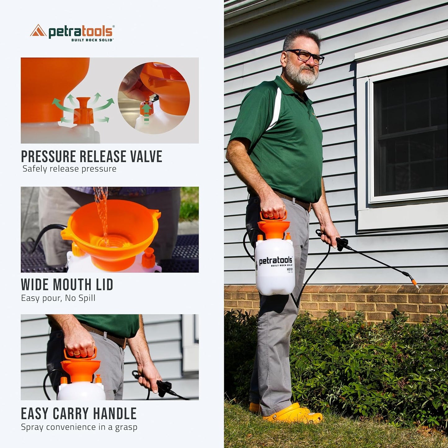 PetraMax Lockscape 64 oz Sticky Mulch Glue for Landscaping Bundle with HD101, 1 Gallon Pump Garden Sprayer for Easy Hold Landscape