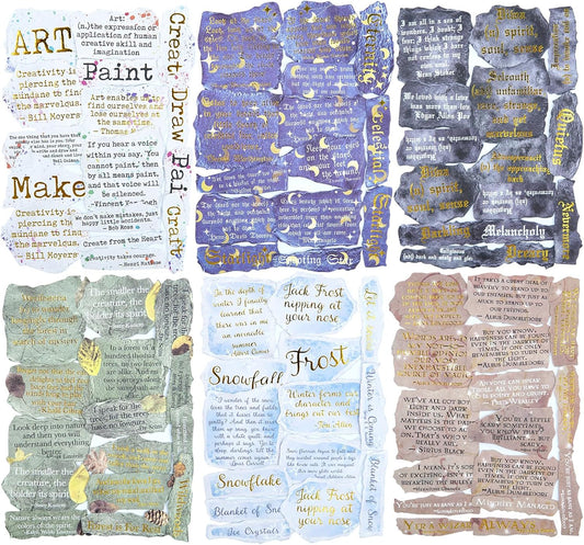 180Pcs Retro Dictionary Stickers with Gold Foil Accents, Vintage Word Stickers for Scrapbooking, Journaling, Crafts, DIY Ephemera Supplies