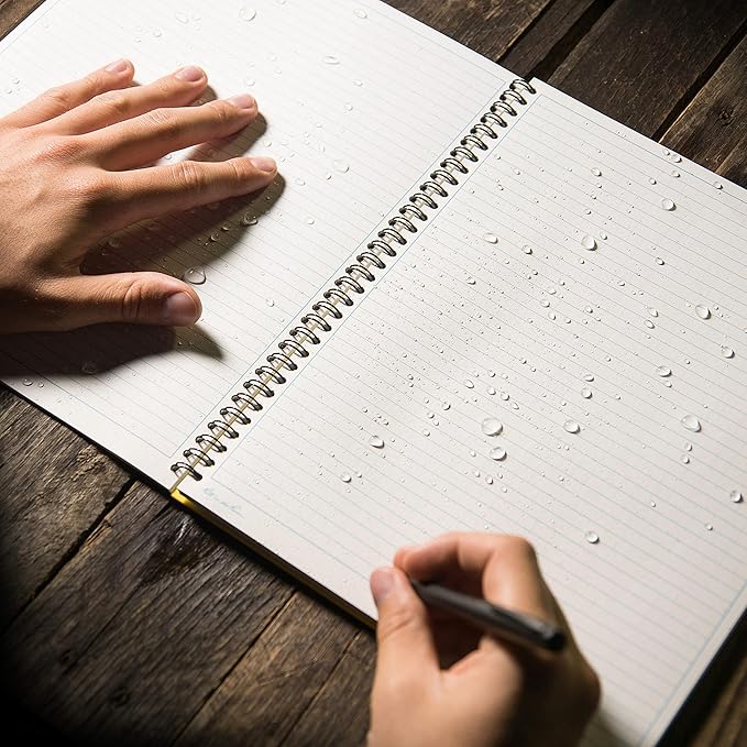 Rite In The Rain Weatherproof Side Spiral Notebook, Yellow Cover, Universal Page Pattern (No. 373-MX), 11 x 8.75 x 0.5