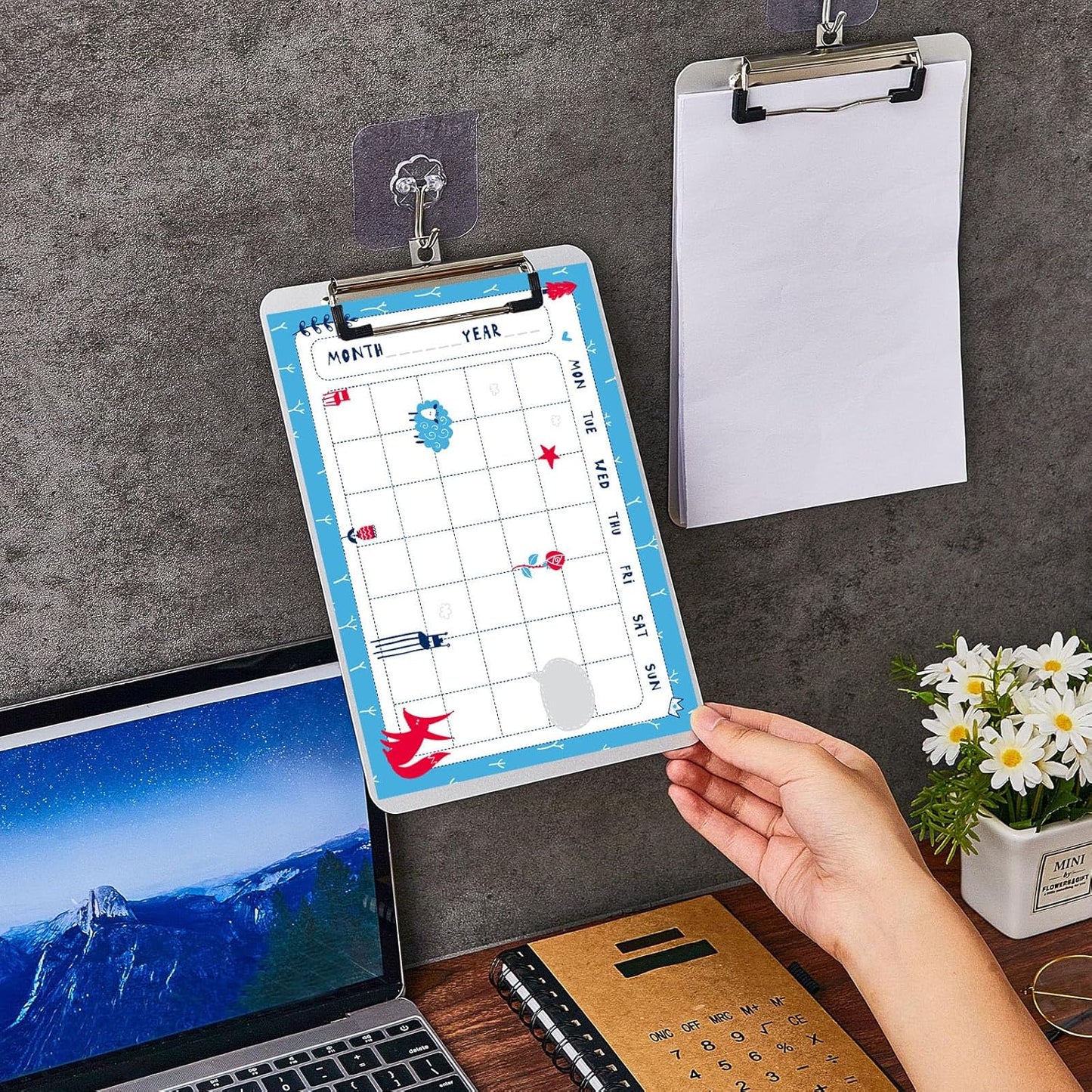 Henoyso 12 Pack A5 School Classroom Clipboard for Teacher Student Bulk Mini Aluminum Clipboard 6×9 inch Small Metal Clip Board with Low Profile Clip & Hanging Hole Memo Size for Medical Construction