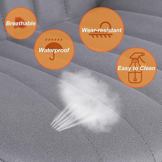 Bar Stools Set of 4, Swivel Counter Height Barstools with Back, Adjustable PU Leather Bar Chairs, Modern Armless Kitchen Island Stool, Dark Grey