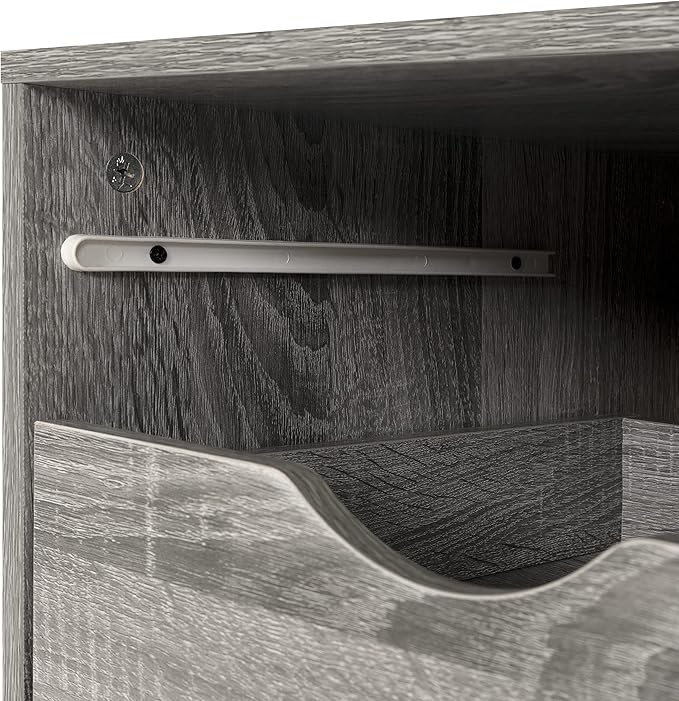 Naomi Home 5 Drawer Office Storage File Cabinet, Under Desk Cabinets for Organization Filing Cabinet with Wheels, Printer Stand Storage, 180 lbs Capacity - Gray Oak 11394AM