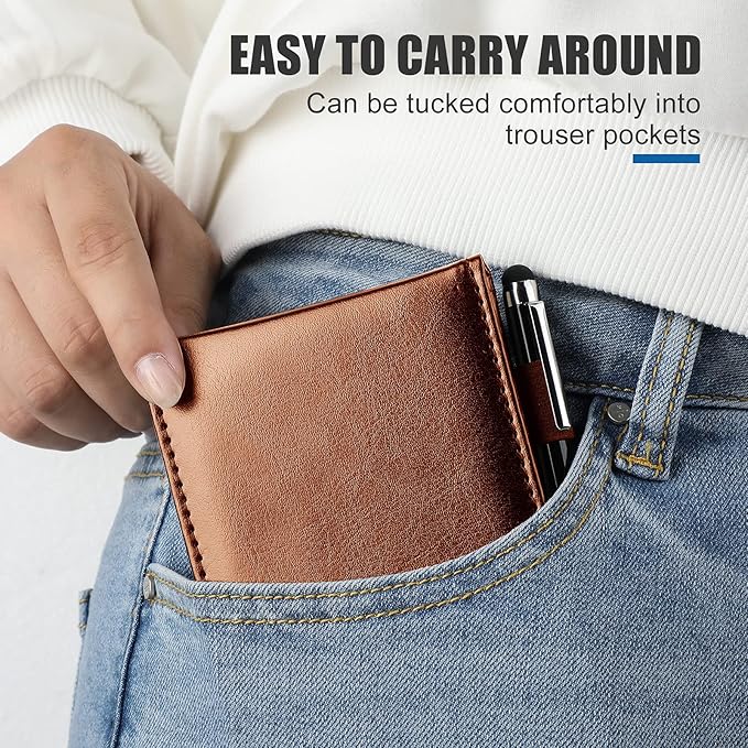 Outus 10 Pcs Pocket Notebook with Pen Set Included Mini Pocket Notepad Holder with 50 Lined Sheets, Metal Pen, 8 Pcs 3 x 5 Inch Memo Book Refills, 30 Lined Paper Per Note Pad (Brown)