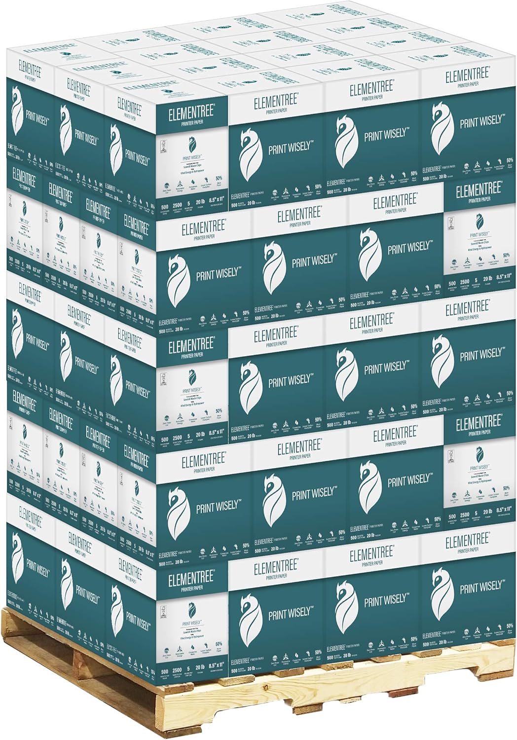 Elementree Sustainable Printer Paper 8.5" x 11" - Made from Sawmill Waste - 20 lb Copy & Multipurpose Computer Paper - 375 Reams, 75 Cartons, 187,500 Sheets - Made in the USA (00918PAL)