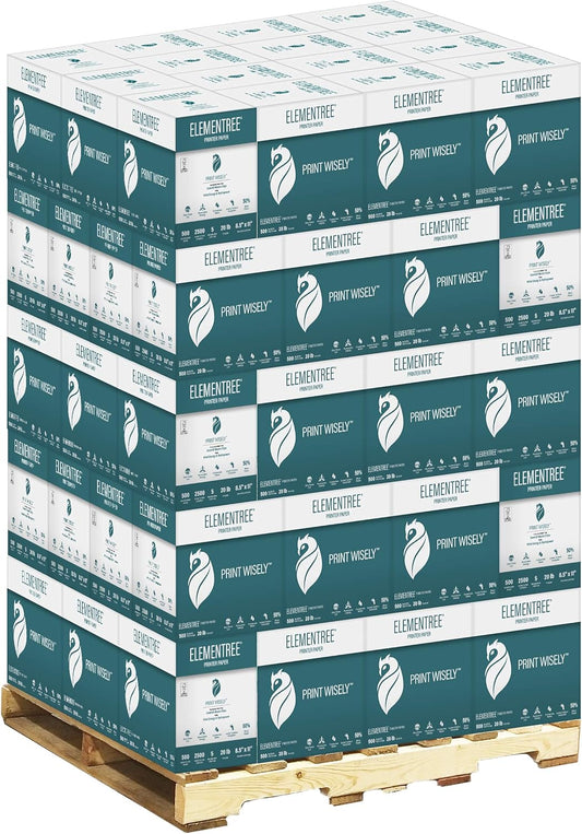 Elementree Sustainable Printer Paper 8.5" x 11" - Made from Sawmill Waste - 20 lb Copy & Multipurpose Computer Paper - 375 Reams, 75 Cartons, 187,500 Sheets - Made in the USA (00918PAL)