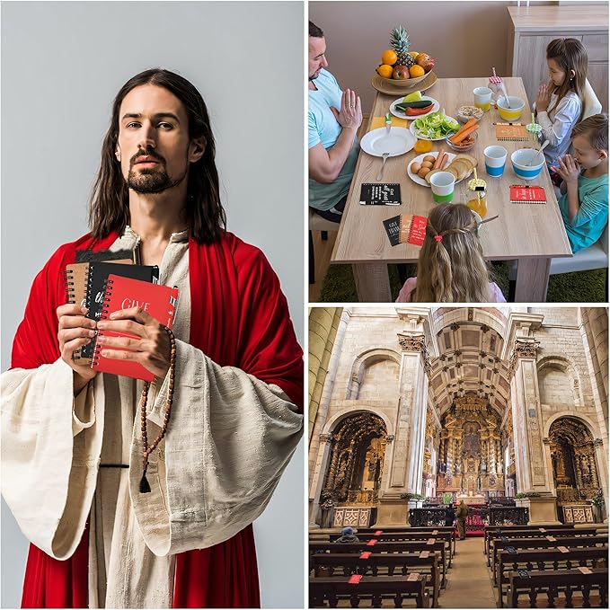 INSADA Christian Prayer Journal Spiral Notebooks Bulk with Pens - Small Notepads (4.13”x5.43”) - Easter Gifts for Women men,Church Members & Bible Study Groups (30 sets multicolor)