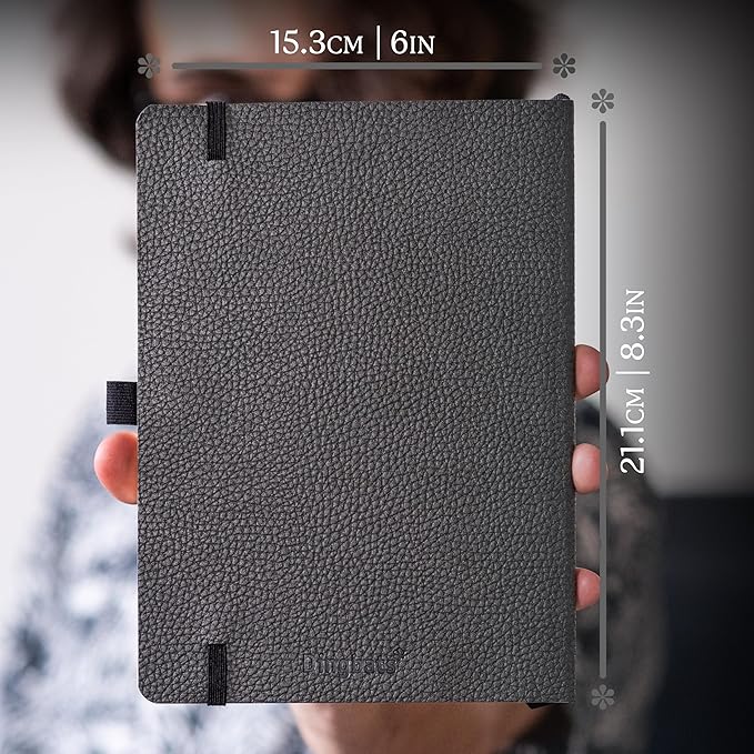 Dingbats A5+ Wildlife Notebook Journal Softcover, Cream 100gsm Ink-Proof Paper, 6 x 8.3 inches, 112 pages (Grey Elephant, Lined Format)