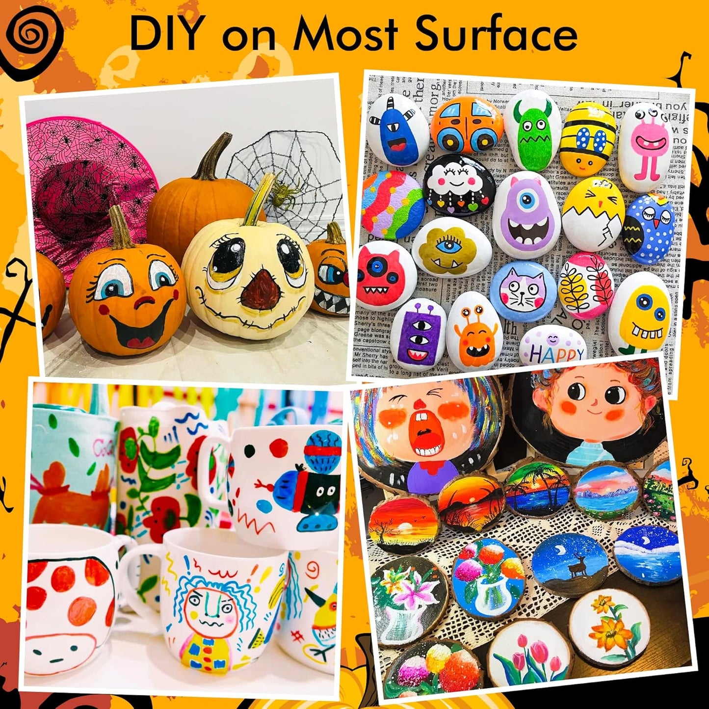 Shuttle Art 36 Colors Dual Tip Acrylic Paint Markers, Brush Tip and Dot Tip Acrylic Paint Pens for Rock Painting, Ceramic, Wood, Canvas, Plastic, Glass, Stone, Calligraphy, Card Making, DIY Crafts