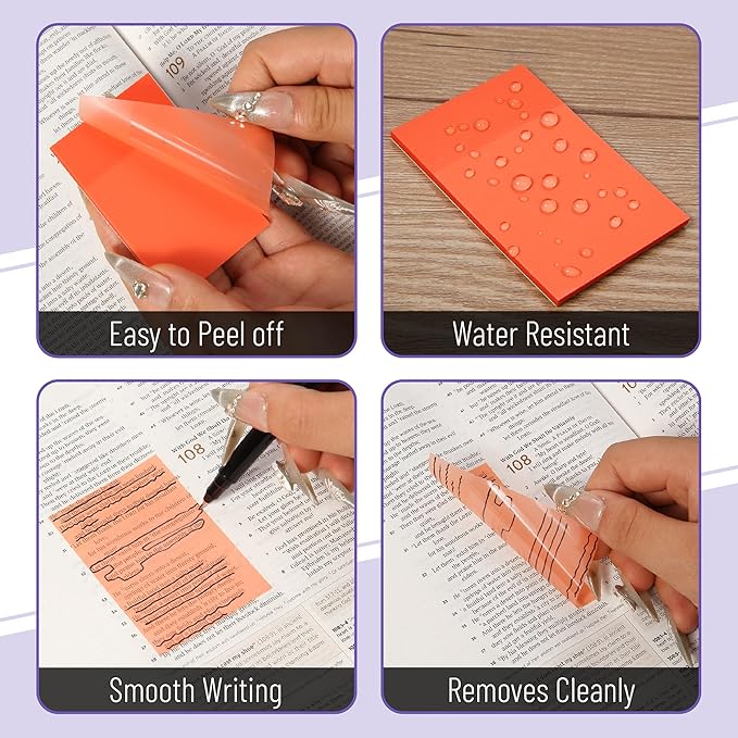 Mr. Pen- Transparent Sticky Notes, 3”x2”, 20 Pads, 1000Sheets, Colorful & Clear See Through Sticky Notes, Bulk Sticky Notes Transparent, Translucent Sticky Notes, Clear Transparent Sticky Notes Clear