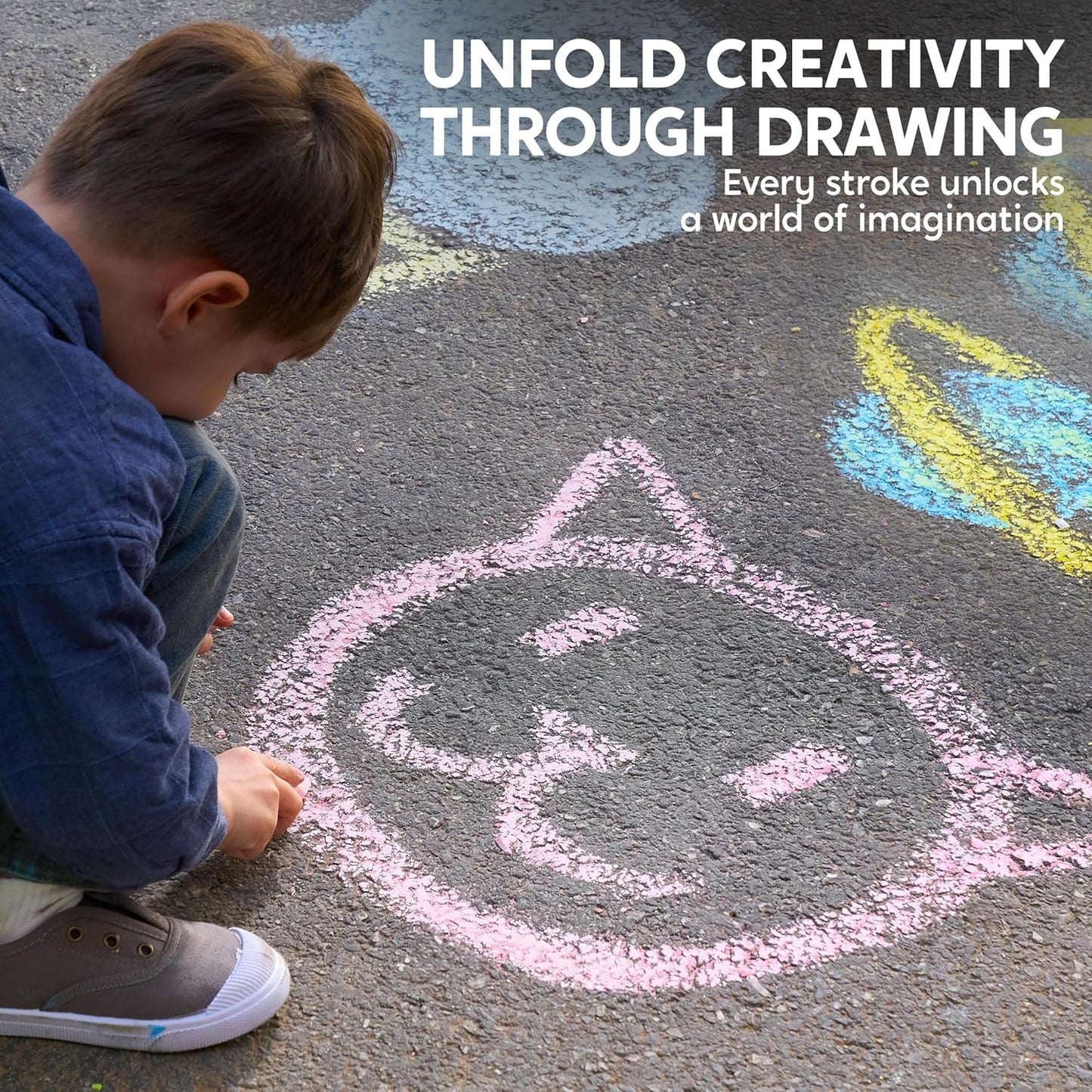 JOYIN 20 PCS Washable Sidewalk Chalks Set in 20 Colors, Non-Toxic Jumbo Colored Chalk for Kids, Painting for Outdoor Games, School Supplies, Painting on Chalkboard