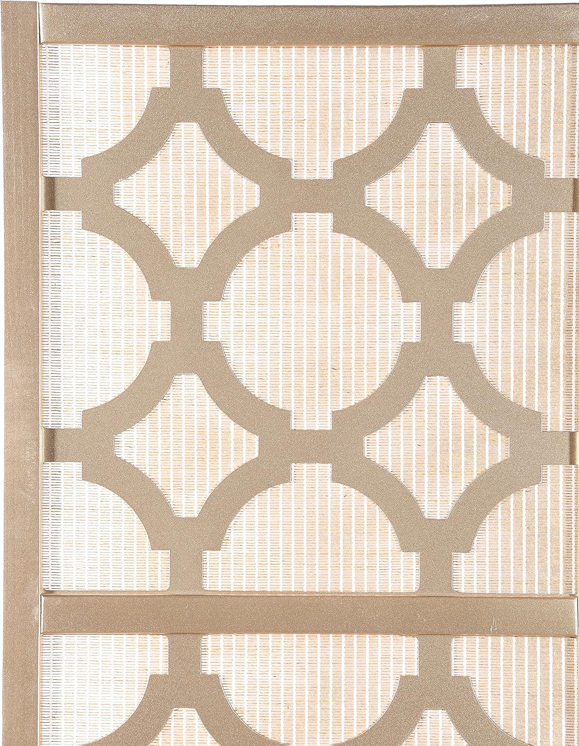 NicBex Room Divider 4 Panel Room Dividers with Quarterfoil Diamond Design Partition Room Dividers and Folding Privacy Screens Wall Divider for Home, Room Separation,69.28"W x 17.32"D x 70.31"H, Gold